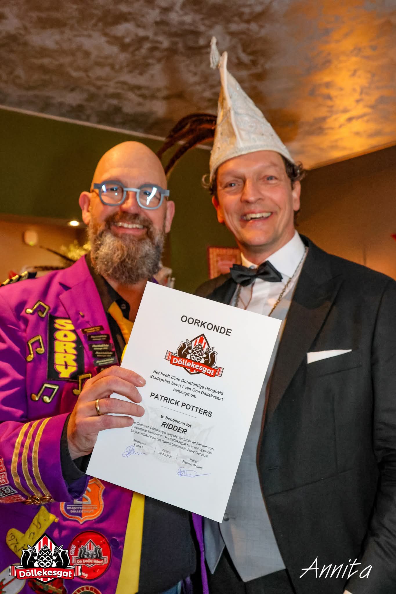 Onze Patrick geridderd in Döllekesgat